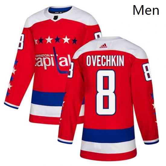 Mens Adidas Washington Capitals 8 Alex Ovechkin Authentic Red Alternate NHL Jersey